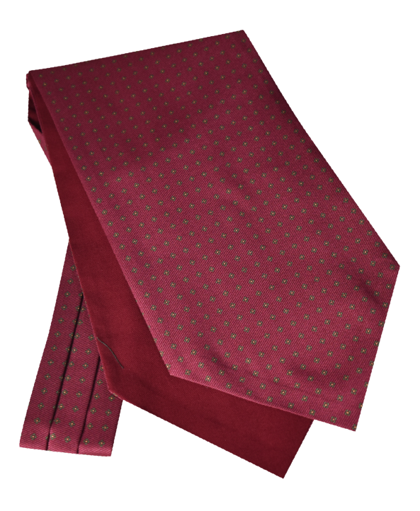 Fine Silk Neat Small Diamond Design Cravat in Maroon